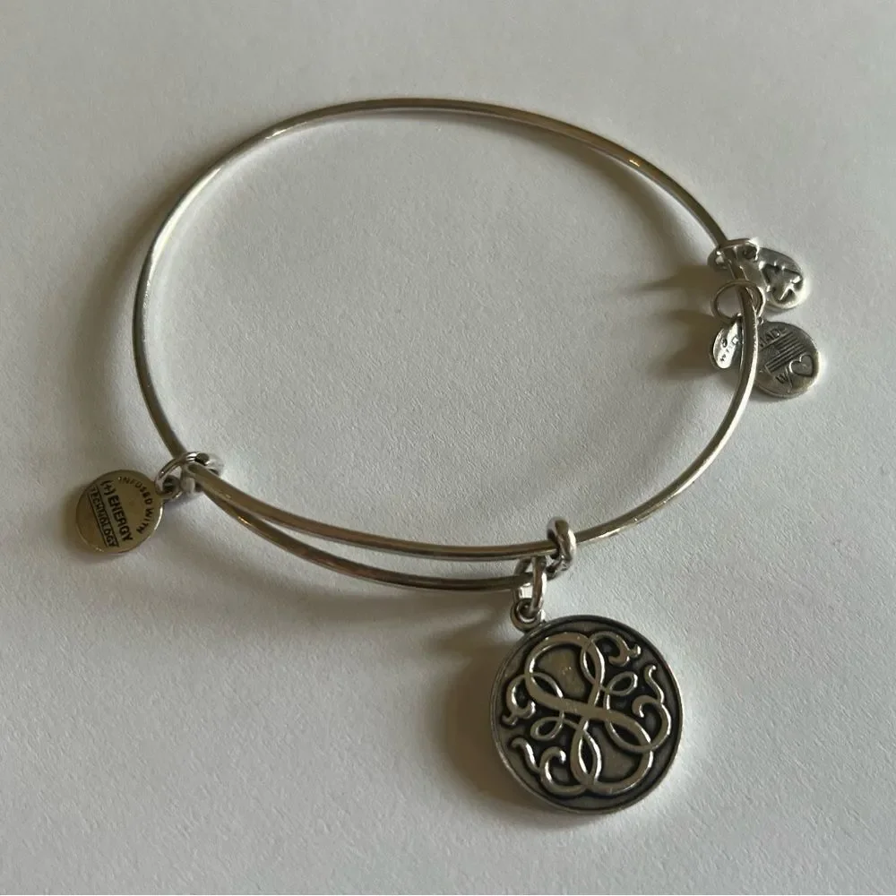 Alex and Ani Rafaelian Silver Infinity Charm Bangle Bracelet
